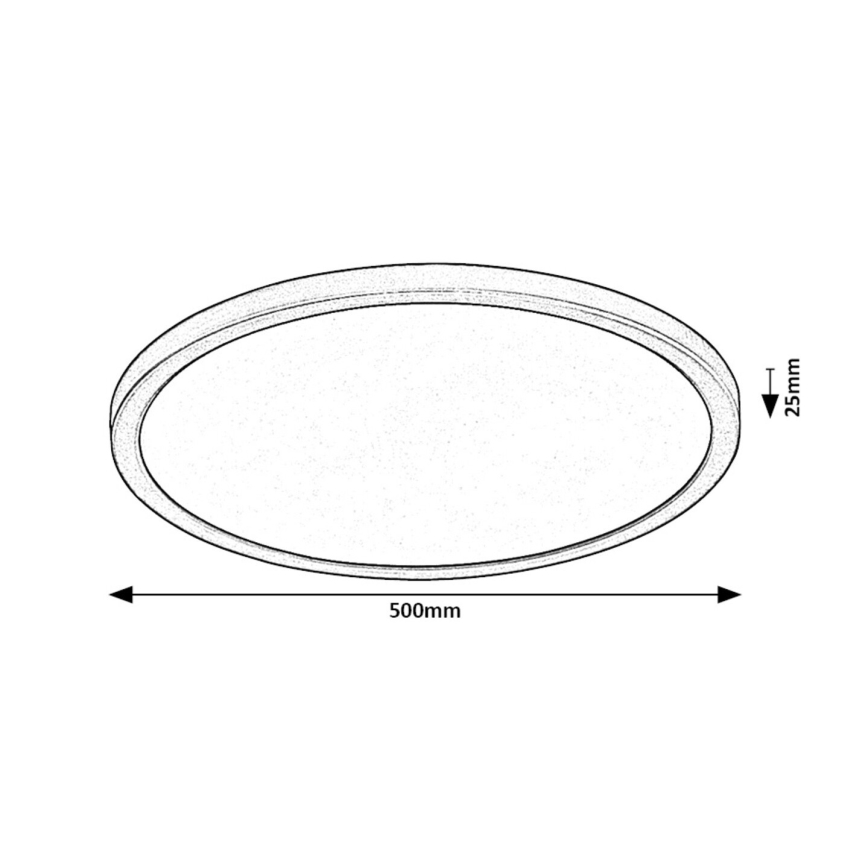 Rabalux - LED-Deckenleuchte LED/36W/230V 3000/4000/6000K d 50 cm schwarz