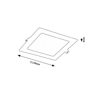 Rabalux - LED-Einbauleuchte LED/12W/230V 17x17 cm schwarz