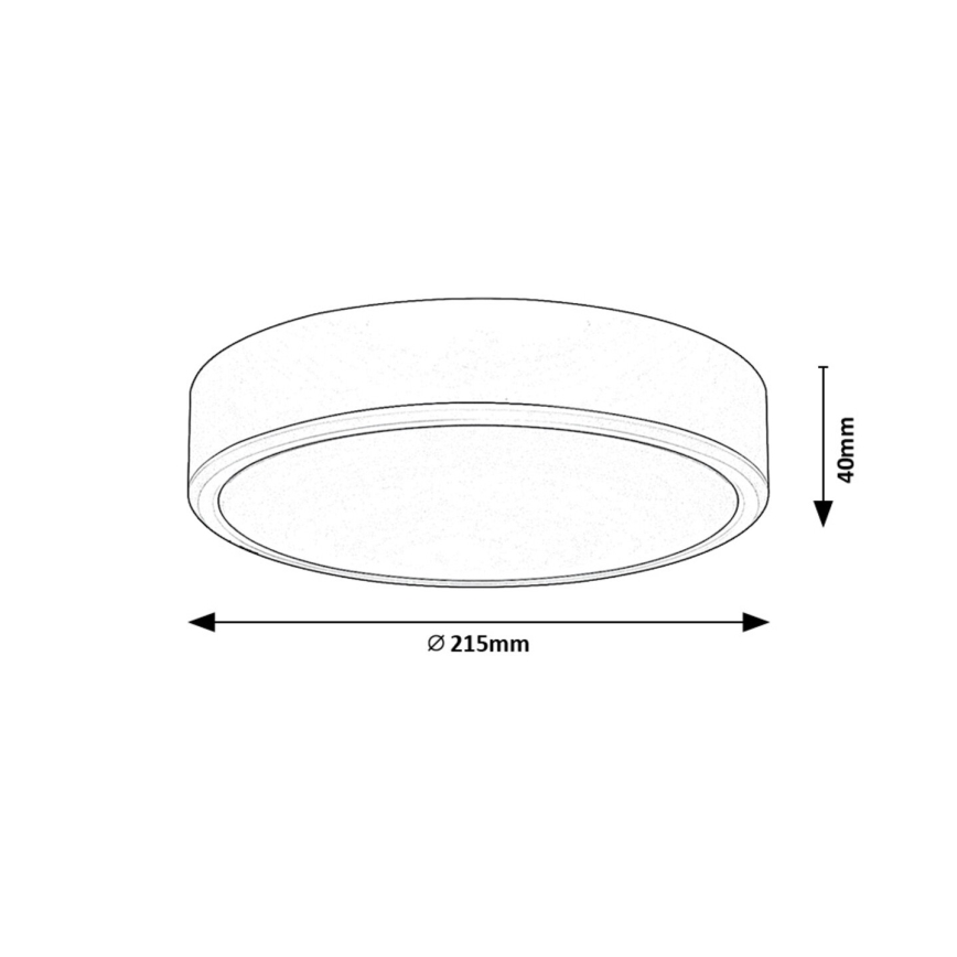 Rabalux - LED-Deckenleuchte LED/22W/230V 3000/4000/6000K d 21 cm schwarz