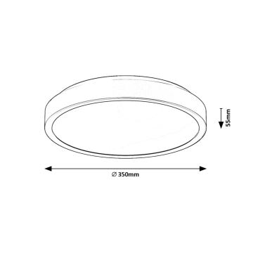 Rabalux - LED-Deckenleuchte für Badezimmer LED/36W/230V IP44 4000K d 35 cm schwarz