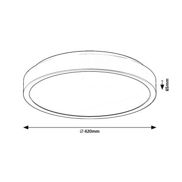 Rabalux - LED-Deckenleuchte für Badezimmer LED/48W/230V IP44 4000K d 42 cm schwarz