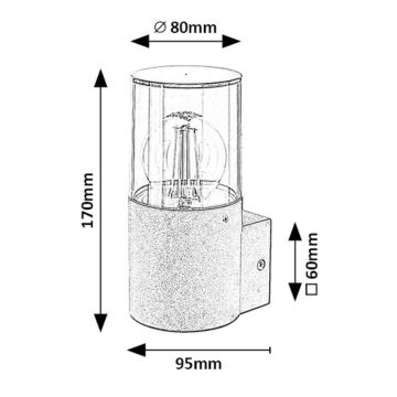 Rabalux - Outdoor-Wandleuchte 1xE27/12W/230V IP44