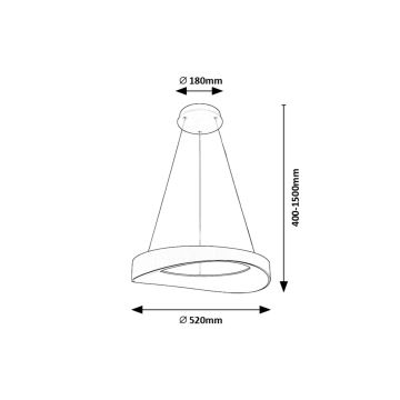 Rabalux - LED-Hängeleuchte an Schnur LED/56W/230V 3000K silbern