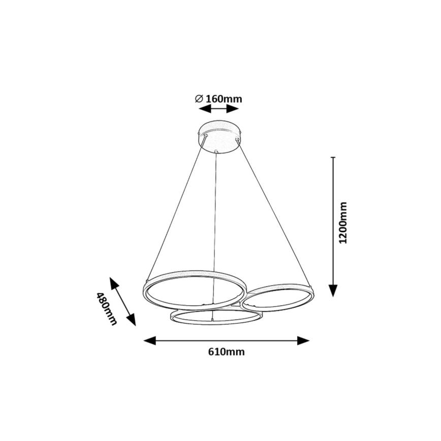 Rabalux - LED-Hängeleuchte LED/38W/230V schwarz