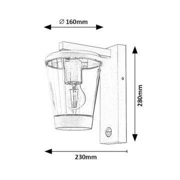 Rabalux – Outdoor-Wandleuchte mit Sensor 1xE27/40W/230V IP44