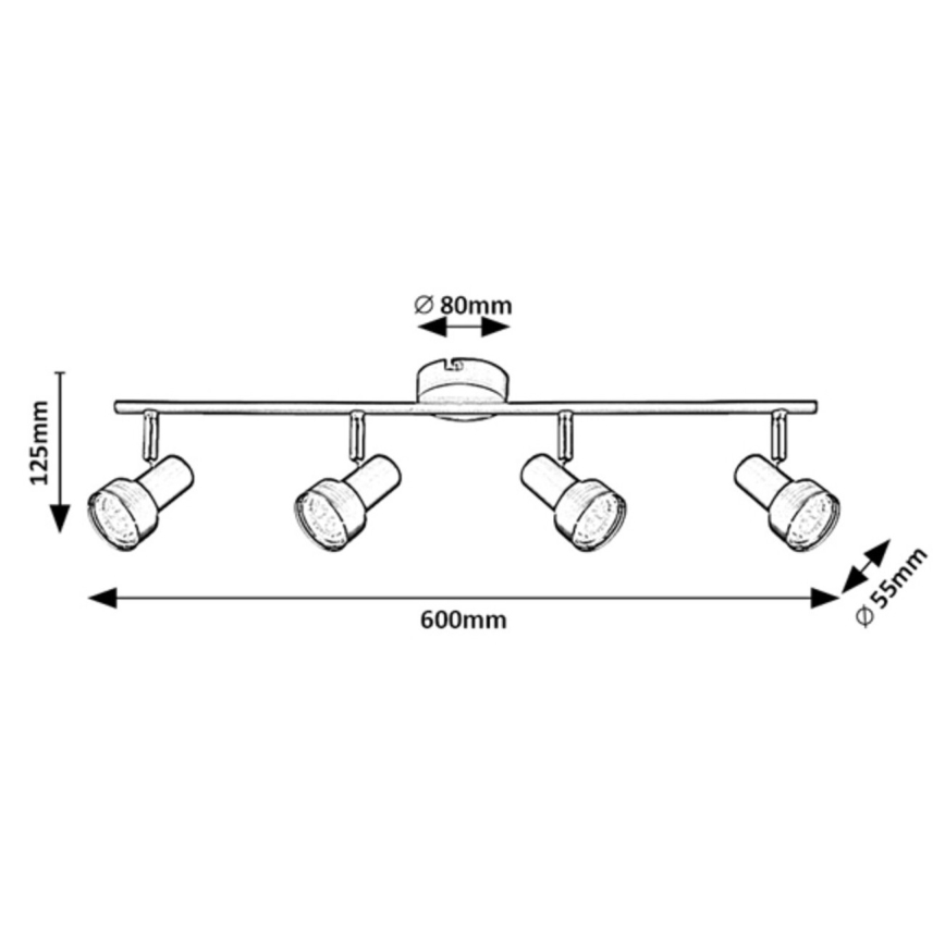 Rabalux - Deckenstrahler 4xGU10/50W/230V