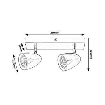 Rabalux - Strahler 2xGU10/5W/230V weiß