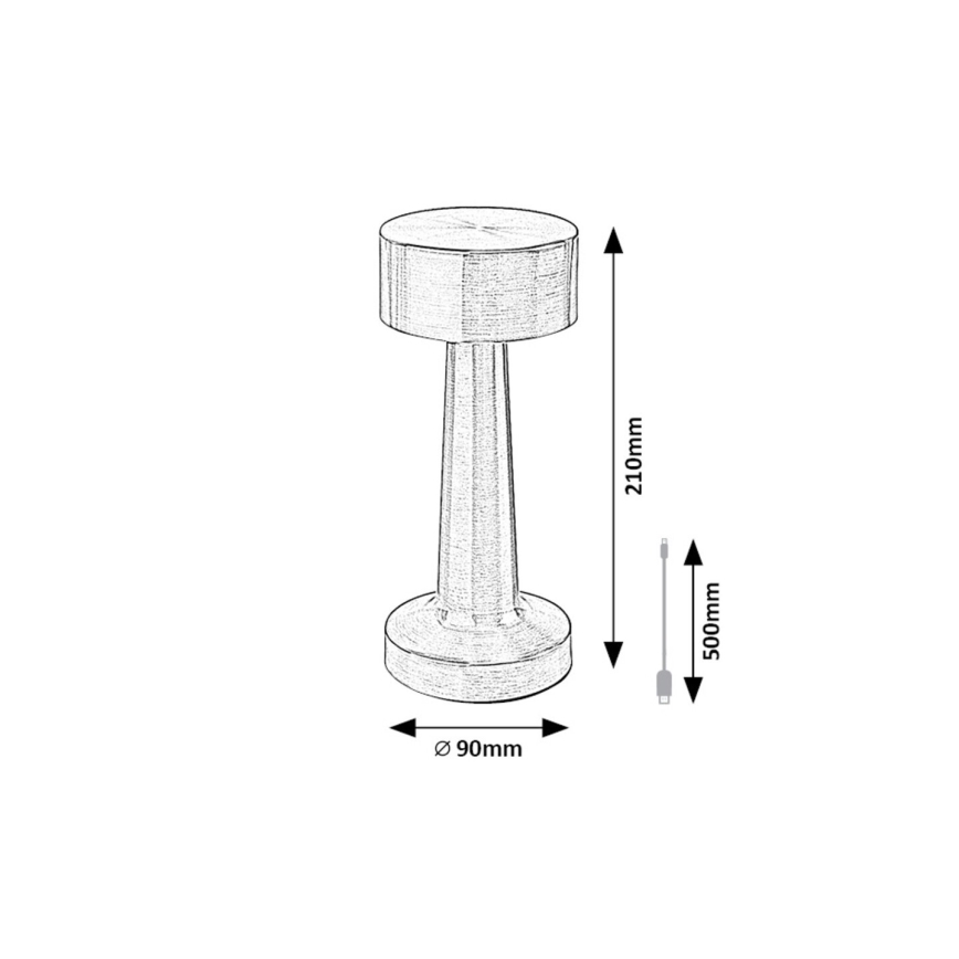 Rabalux - Aufladbare LED-Tischleuchte mit Touch-Steuerung LED/2,7W/5V 1200mAh 3000/4000/6000K Chrom