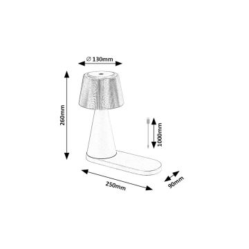 Rabalux - Dimm- und aufladbare LED-Tischleuchte mit kabelloser Aufladung LED/5W/5V 3000/4000/5000K