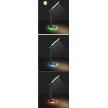 Rabalux - Dimmbare LED-RGB-Tischleuchte mit Touch-Steuerung LED/6W/230V 3000/4000/5000K schwarz