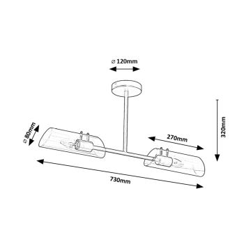 Rabalux - Badezimmer-Hängeleuchte an Stange 2xE14/12W/230V IP44 schwarz