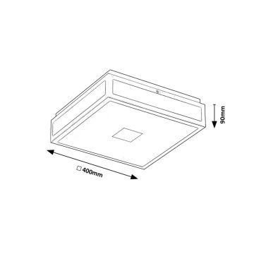 Rabalux - LED-Deckenleuchte für Badezimmer LED/24W/230V IP44 4000K 40x40 cm schwarz