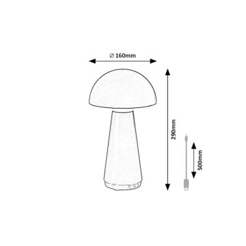 Rabalux - Dimmbare, aufladbare LED-Touch-Tischlampe für den Außenbereich LED/3W/5V 2000mAh IP44