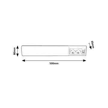 Rabalux - LED-Küchenunterbauleuchte mit 2 Steckdosen LED/10W/230V 4000K 50 cm weiß