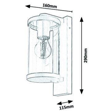 Rabalux - Außenwandleuchte 1xE27/60W/230V IP44