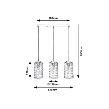 Rabalux - Kronleuchter an Schnur 3xE27/40W/230V