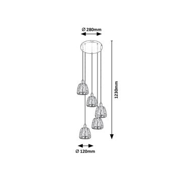 Rabalux - Kronleuchter an Schnur 5xE14/40W/230V