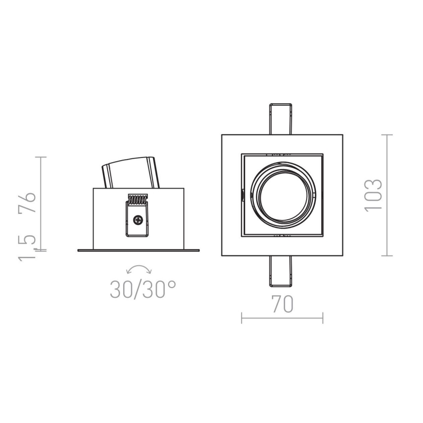 RED - Design Rendl - R12856 - LED-Einbauleuchte BONDY LED/7W/230V