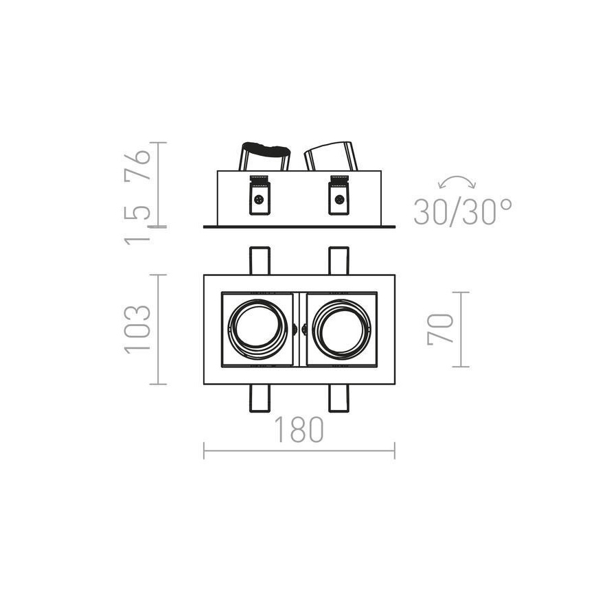 RED - Design Rendl - R12857 - LED-Einbauleuchte BONDY 2xLED/7W/230V