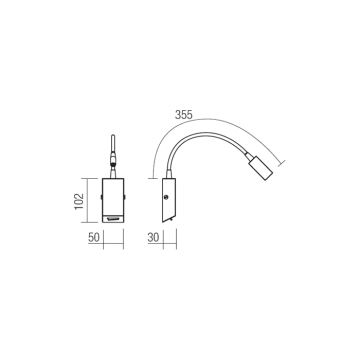 Redo 01-1193 - Flexible und kleine LED-Leuchte HELLO LED/3W/230V weiß