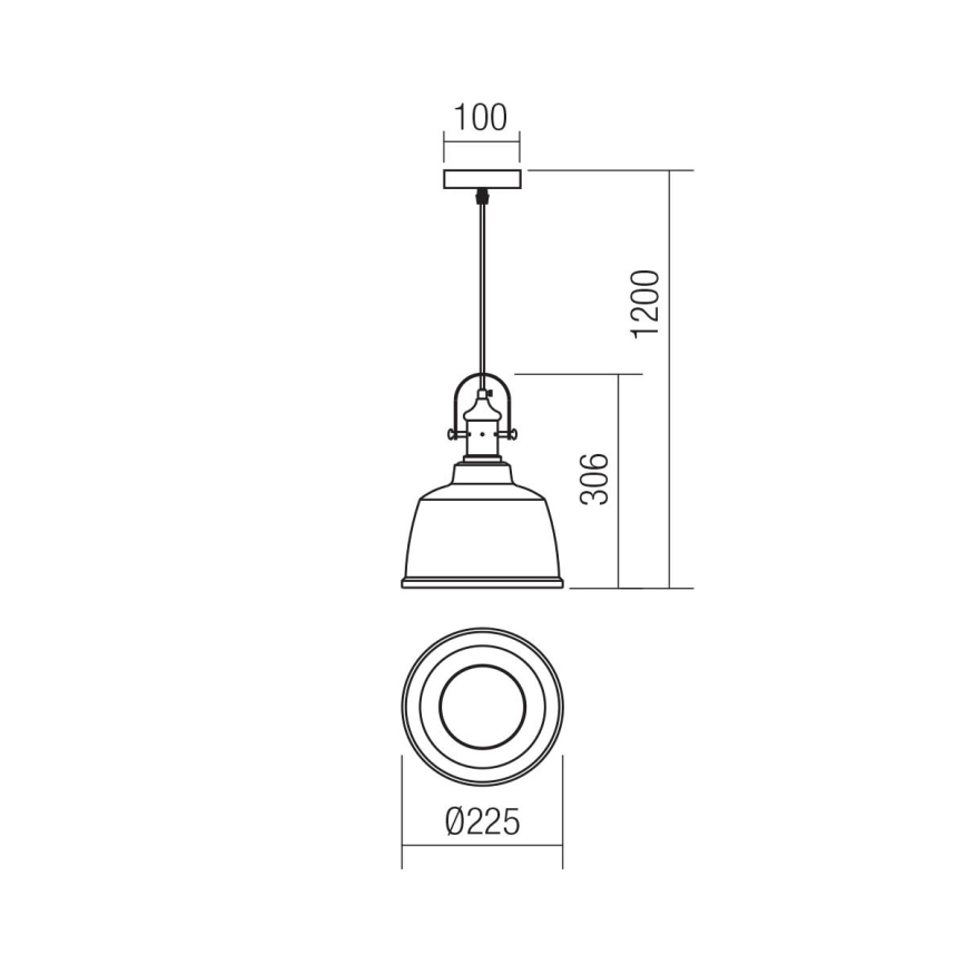 Redo 01-1385 - Hängeleuchte LARRY 1xE27/42W/230V