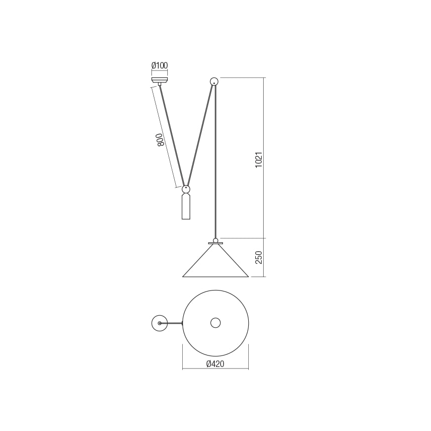 Redo 01-1546 - Kronleuchter an Schnur KALIMBA 1xE27/42W/230V