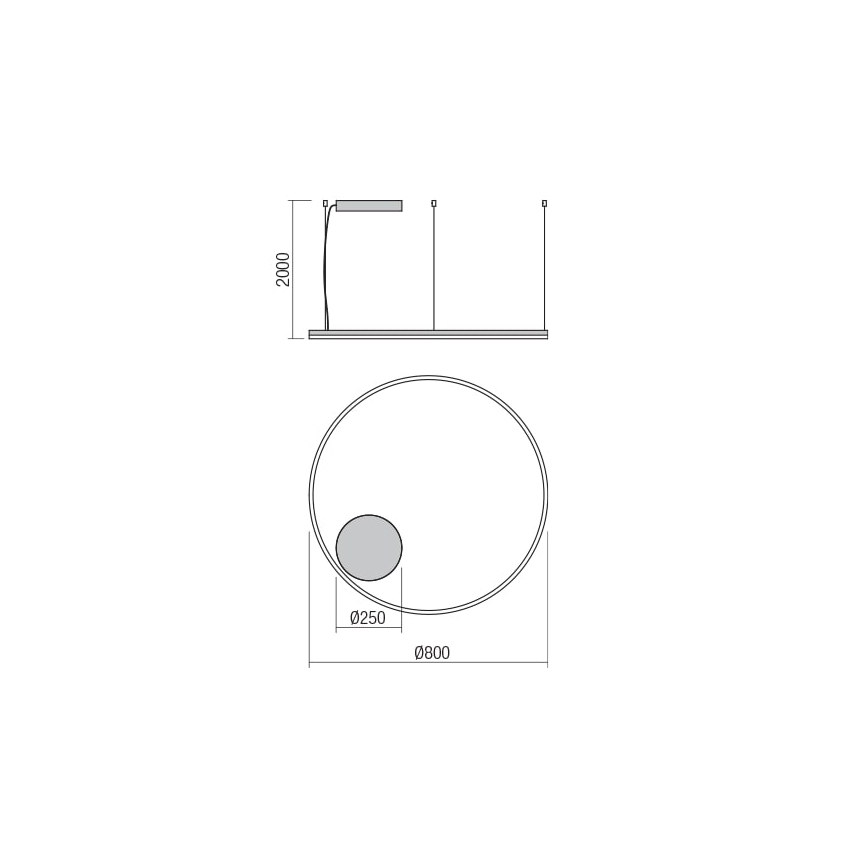 Redo 01-1712 - LED-Kronleuchter an Schnur ORBIT LED/55W/230V