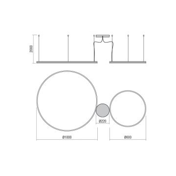 Redo 01-1721 - LED-Kronleuchter an Schnur ORBIT LED/42W + LED/66W/230V