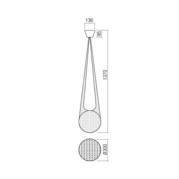 Redo 01-1973 - LED-Hängeleuchte an Schnur ALLURIA 1xE27/7W/230V d 30 cm