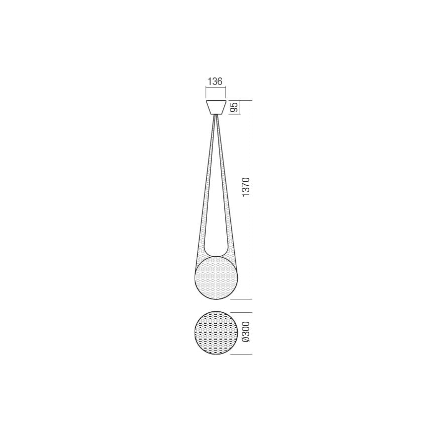 Redo 01-1973 - LED-Hängeleuchte an Schnur ALLURIA 1xE27/7W/230V d 30 cm