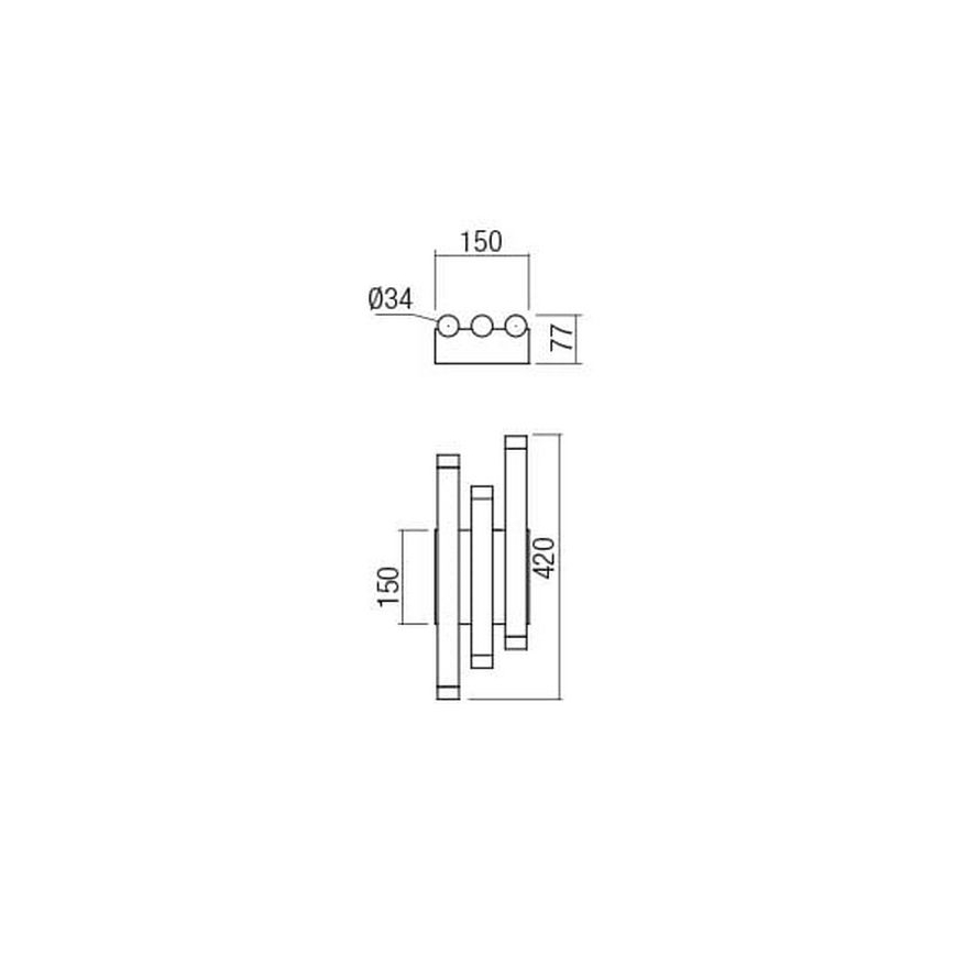 Redo 01-2038 - LED-Wandbeleuchtung MADISON 6xLED/4W/230V schwarz