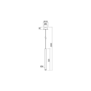 Redo 01-2044 - LED-Hängeleuchte an Schnur MADISON LED/4W/230V kupfern