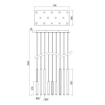 Redo 01-2055 - LED-Hängeleuchte an Schnur MADISON 14xLED/4W/230V kupfern