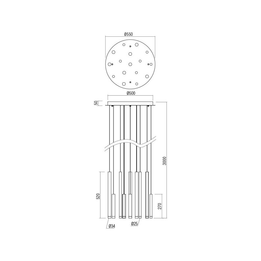 Redo 01-2060 - LED-Hängeleuchte an Schnur MADISON 16xLED/4W/230V schwarz