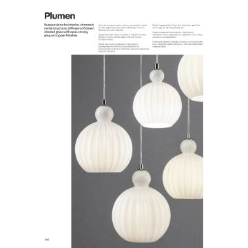 Redo 01-2070 - Hängeleuchte an Schnur PLUMEN 6xE14/42W/230V kupfern