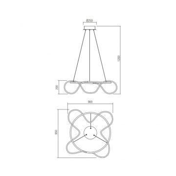 Redo 01-2112 - Dimmbare LED-Hängeleuchte an Schnur CORRAL LED/60W/230V 3000K golden