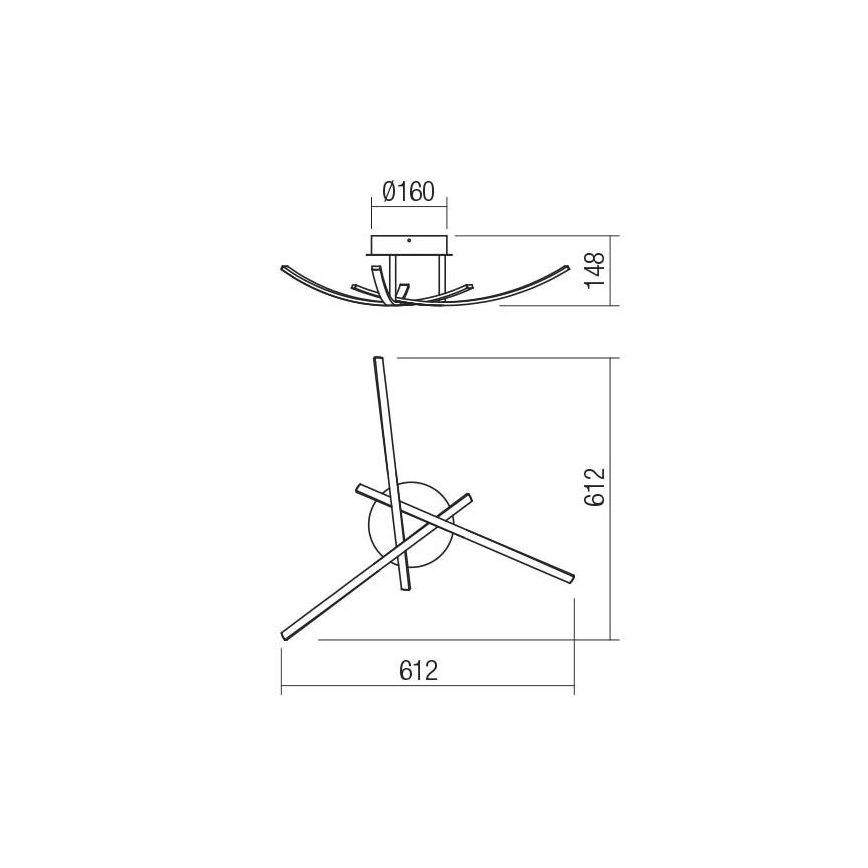 Redo 01-2185 - LED-Deckenleuchte SPATHA 3xLED/6W/230V 3000K golden