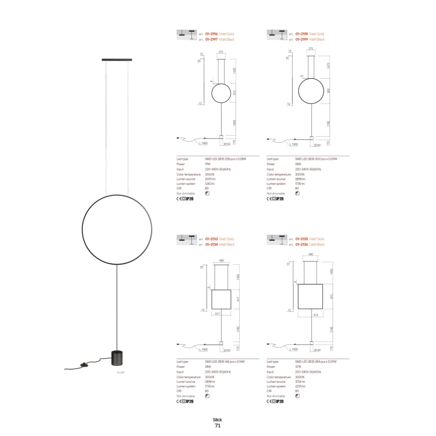 Redo 01-2197 - LED-Stehlampe SLICK LED/19W/230V schwarz