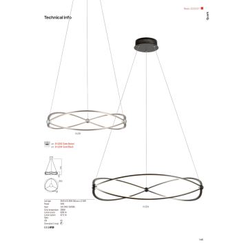 Redo 01-2251 - Dimmbare LED-Hängeleuchte an Schnur QUARK LED/43W/230V 3000K d 60 cm Chrom