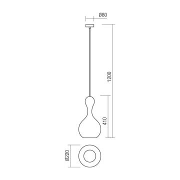 Redo 01-2260 - Hängeleuchte an Schnur LOB 1xE27/42W/230V d 22 cm kupfern