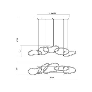 Redo 01-2597 - Dimmbare LED-Hängeleuchte an Schnur BIAS LED/108,6W/230V 3000K weiß