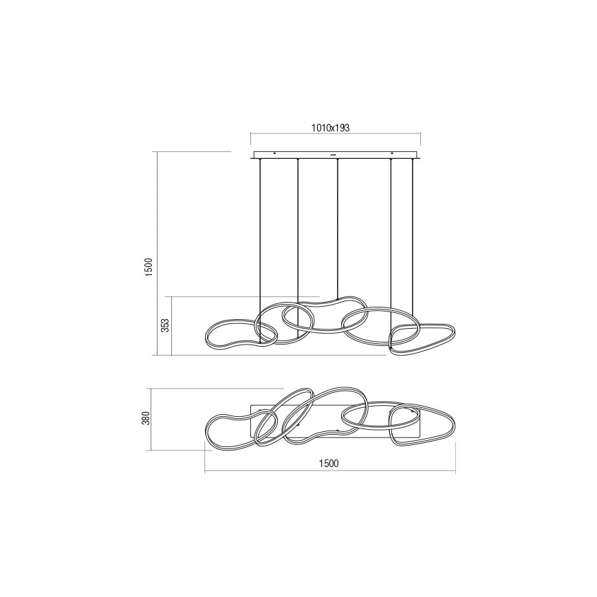 Redo 01-2597 - Dimmbare LED-Hängeleuchte an Schnur BIAS LED/108,6W/230V 3000K weiß