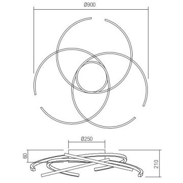 Redo 01-2748 - Dimmbare LED-Deckenleuchte ALIEN LED/75W/230V 3000K d 90 cm weiß