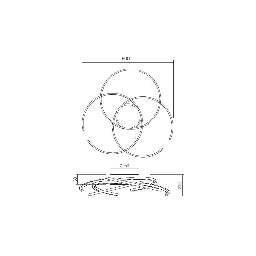 Redo 01-2748 - Dimmbare LED-Deckenleuchte ALIEN LED/75W/230V 3000K d 90 cm weiß