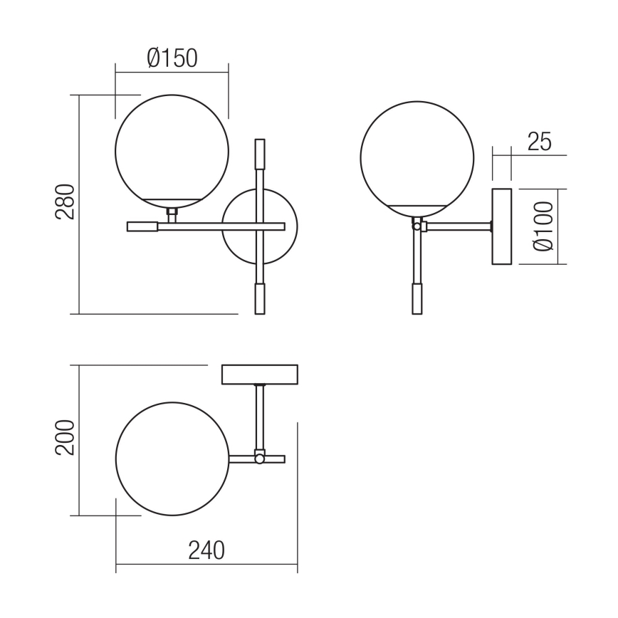 Redo 01-2945 - Wandleuchte ESSENTIAL 1xE14/28W/230V