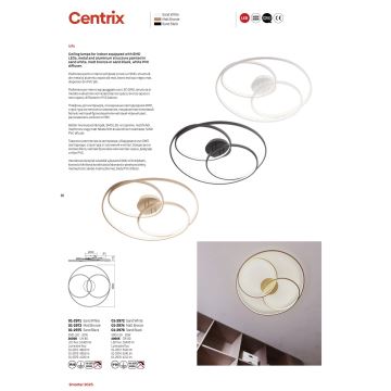 Redo 01-2973 - LED-Deckenleuchte CENTRIX LED/92W/230V bronzen