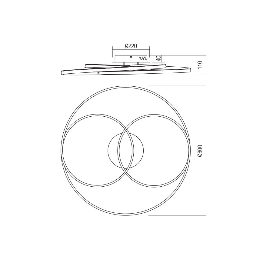 Redo 01-2973 - LED-Deckenleuchte CENTRIX LED/92W/230V bronzen