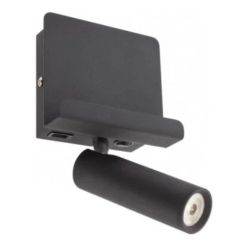 Redo 01-3084 - LED-Wandstrahler PANEL LED/3,5W/230V USB schwarz