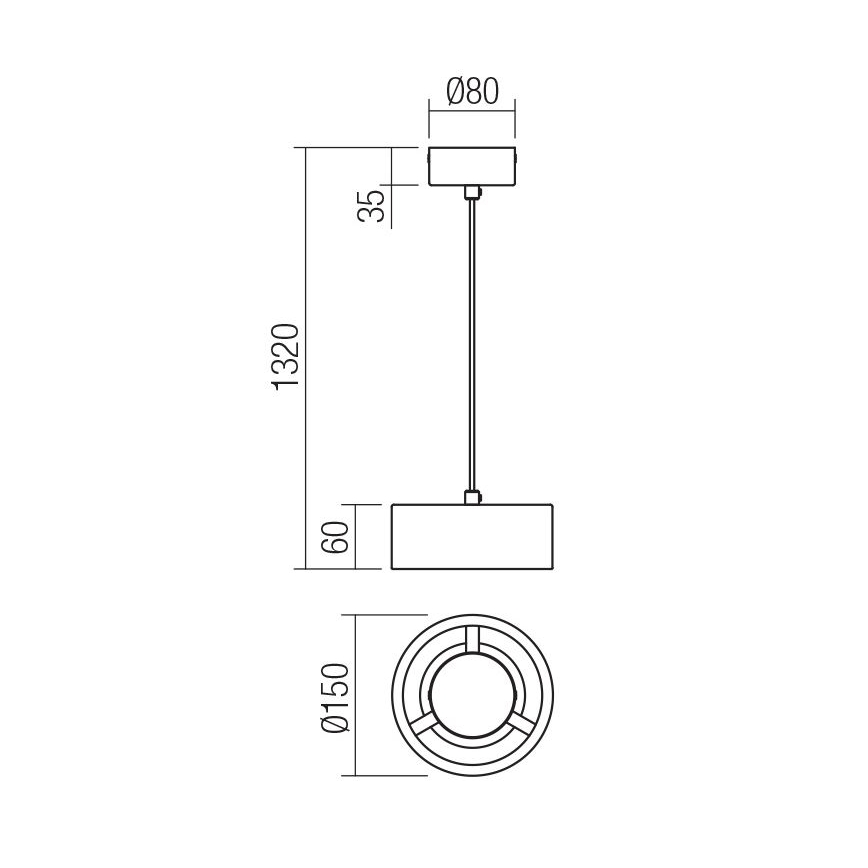 Redo 01-3101 - LED-Hängeleuchte an Schnur PUNKT LED/6W/230V schwarz