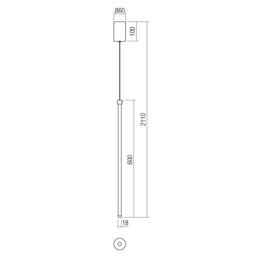 Redo 01-3114 - LED-Hängeleuchte an Schnur TABOO LED/9W/230V weiß